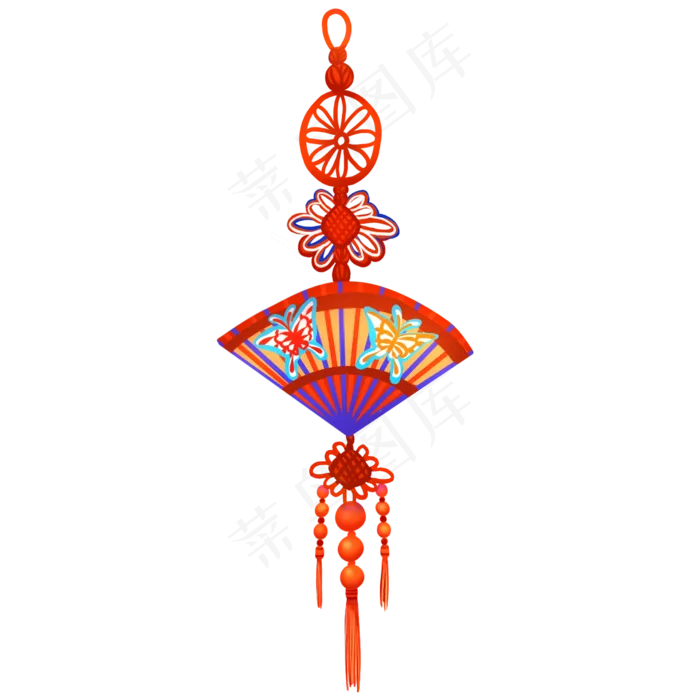 扇子挂饰,免抠元素(2480X2480(DPI:299))psd模版下载