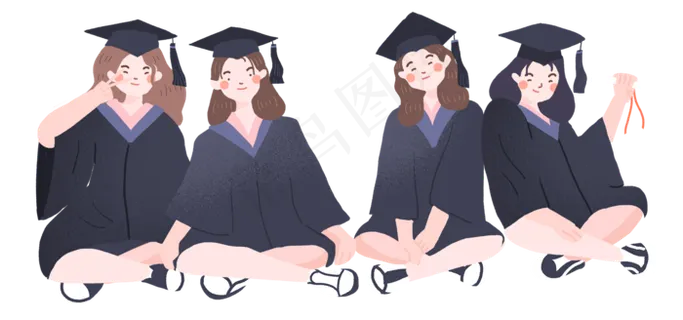 毕业季操场的毕业照