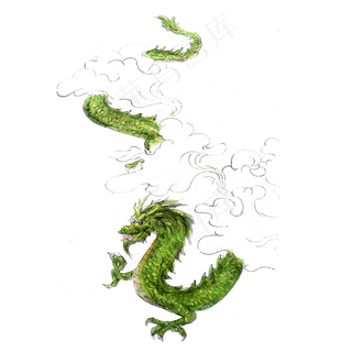 神化龙王东方神仙海神PNG国画水墨,免抠元素