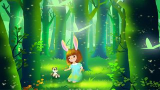 通用-治愈美景紫色仲夏夜精灵