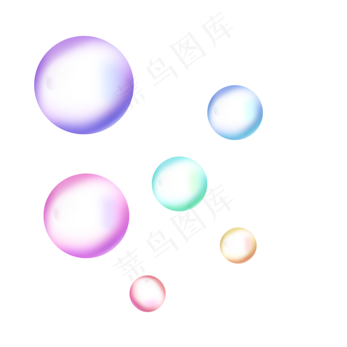 漂浮彩色可爱气泡(2000*2000px)psd模版下载