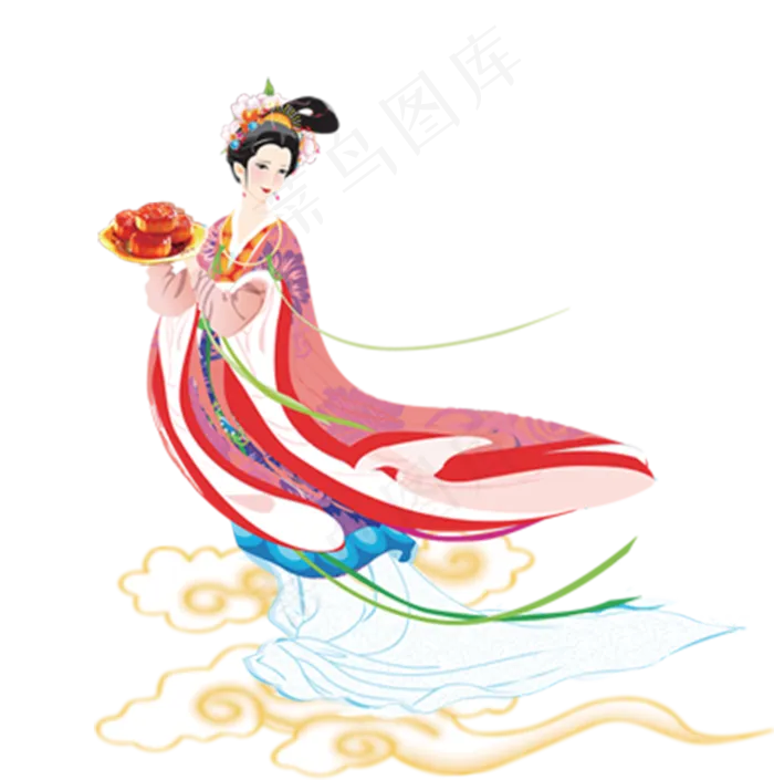仙女嫦娥,免抠元素(800*806px 300 dpi )psd模版下载
