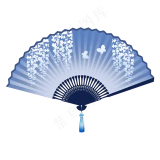 古风扇子藤花折扇