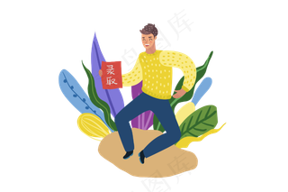 手持高考录取通知书男孩