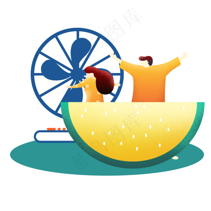 扁平风小暑吃西瓜