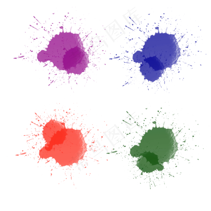 水彩笔刷泼墨水彩(2000X2000(DPI:300))psd模版下载
