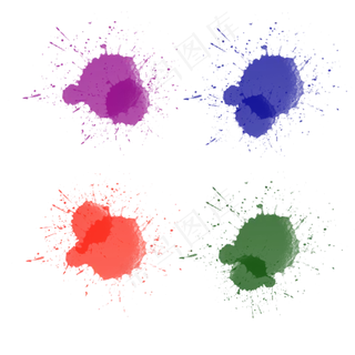 水彩笔刷泼墨水彩