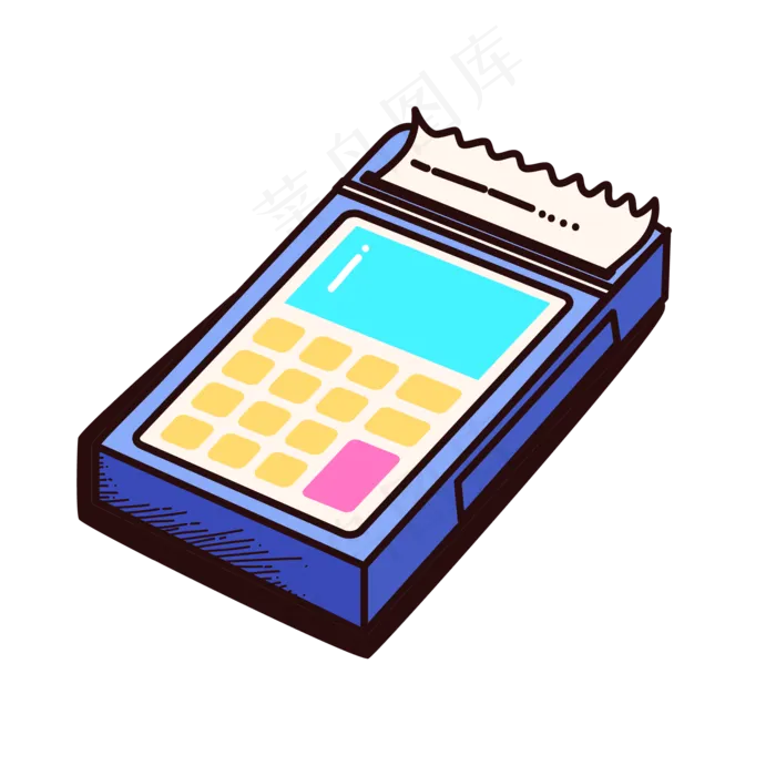 电商购物节促销手绘POS机eps,ai矢量模版下载