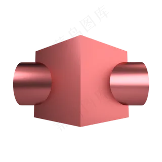 玫瑰金质感几何组合装饰