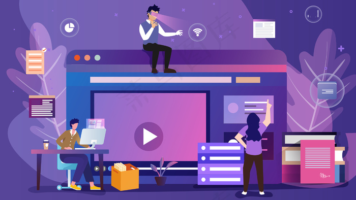 职场商务办公插画