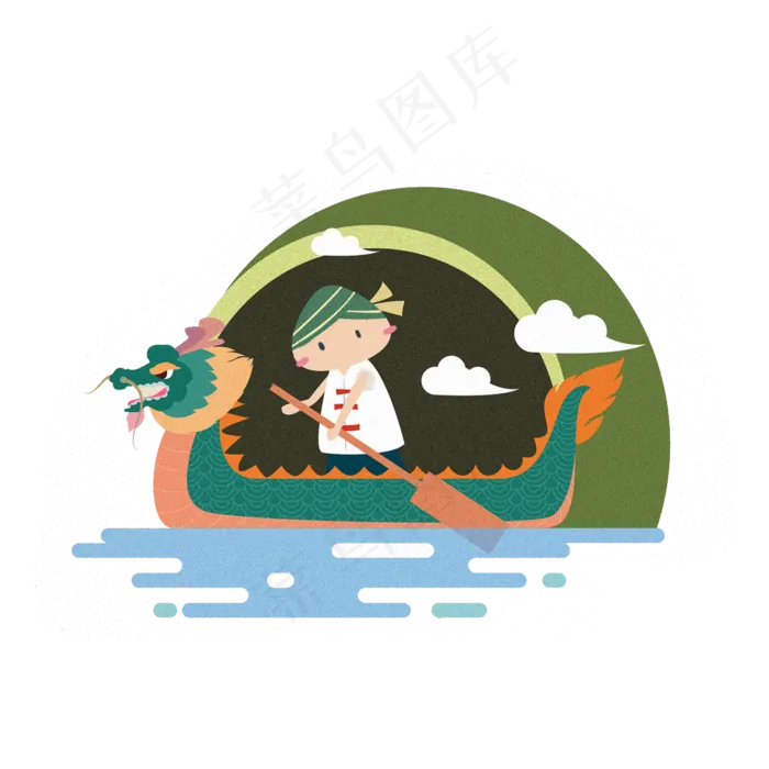 端午节可爱的粽子划龙舟(2000X2000(DPI:300))psd模版下载