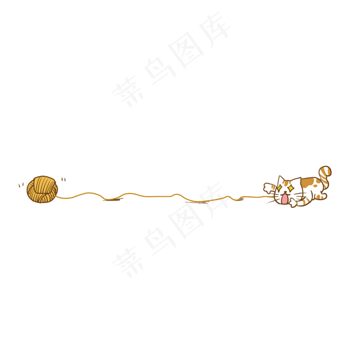 手绘猫咪分割线边框,免抠元素(3000X3000(DPI:300))psd模版下载