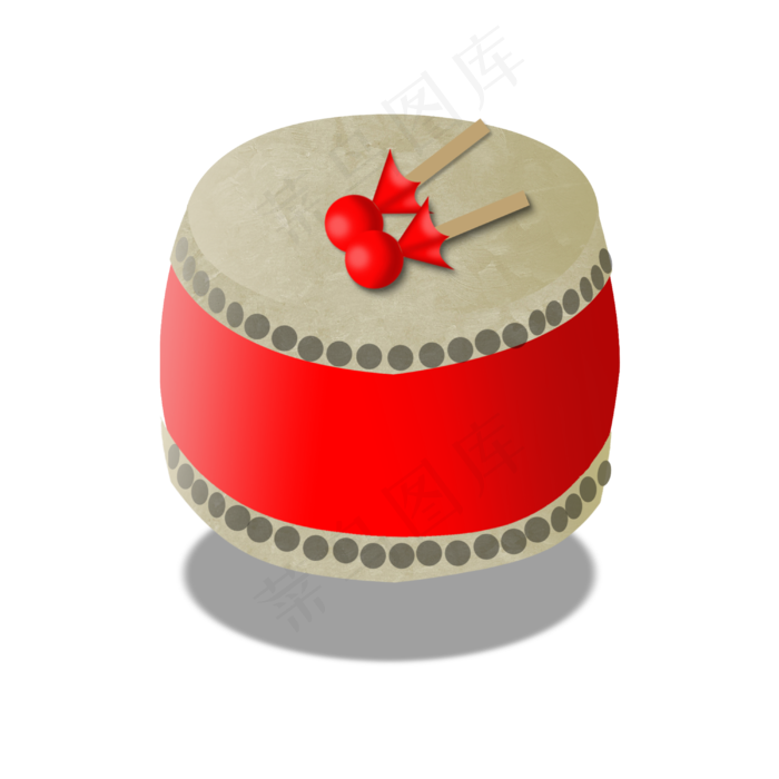2019新年开门大吉开门鼓PNG图案,免抠元素(3000X3000(DPI:300))psd模版下载