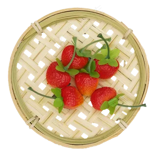 编制篮筐仿真草莓