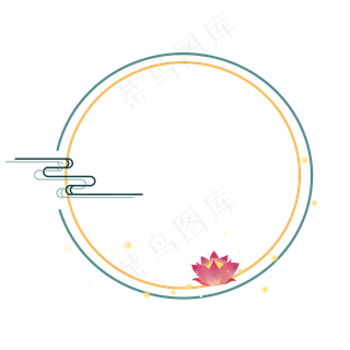 中秋节荷花灯贺卡边框