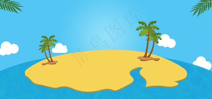 夏日海岛卡通banner