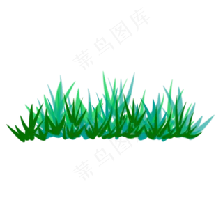 手绘绿色植物春天绿色的草丛,免抠元素