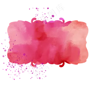 水彩风红色笔刷促销标签电商不规