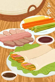 立春美食春饼春卷 立春美食春饼春卷