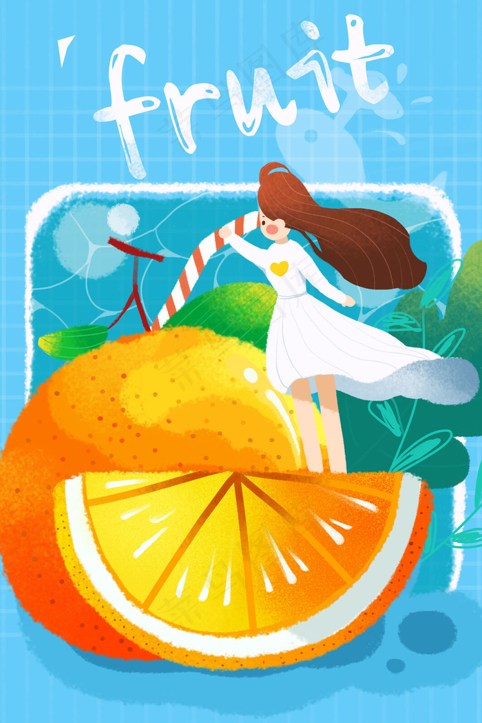 Q版创意小人水果(3545X5315(DPI:300))psd模版下载