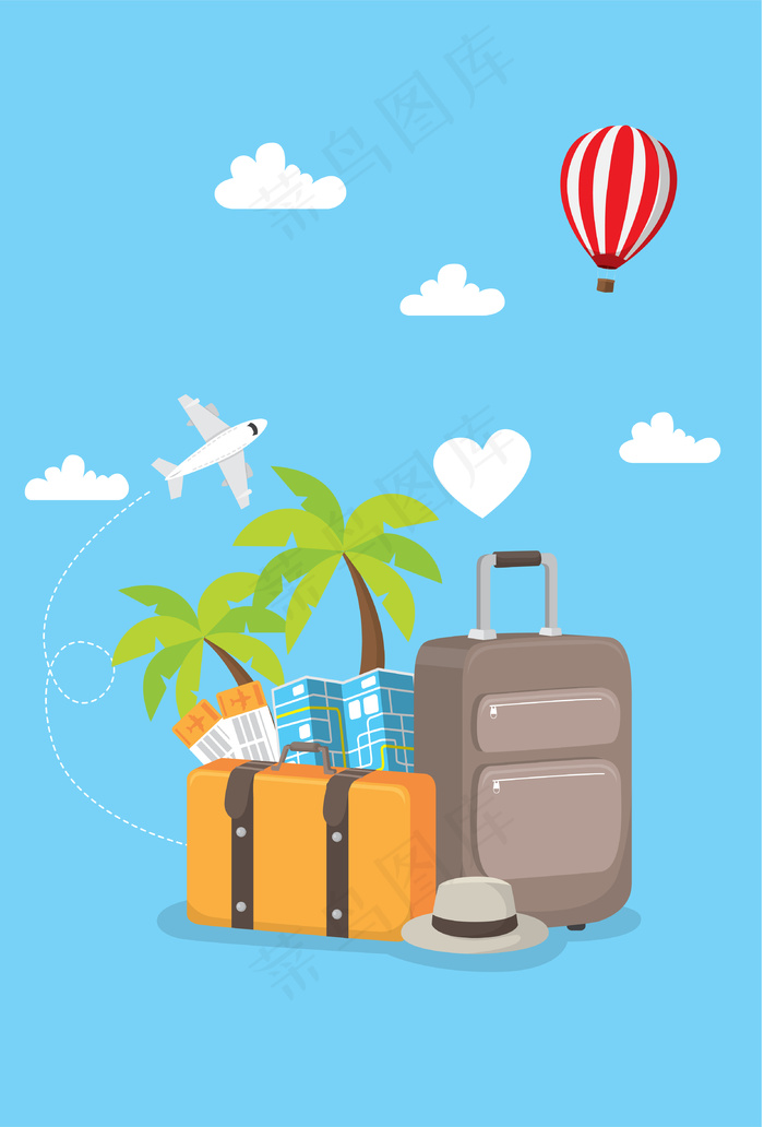 五一劳动节出门旅游卡通简约背景