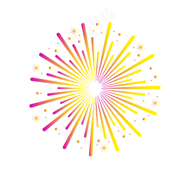 手绘节日烟花矢量免抠图