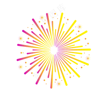 手绘节日烟花矢量免抠图