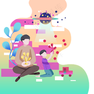 父亲节玩耍父子