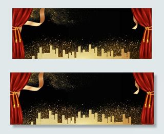 大气房地产黑金绸缎质感banner