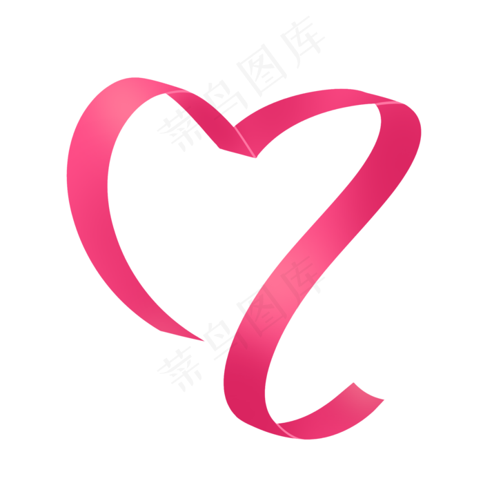 粉红色渐变母亲节可爱爱心丝带