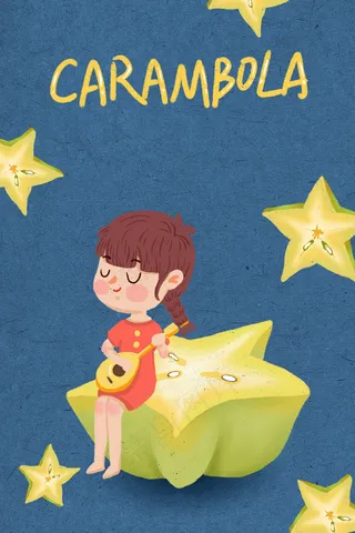 蓝色小清新杨桃女孩