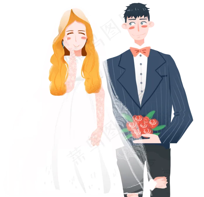 甜蜜新人装饰元素,免抠元素(1024*1369px 72 dpi )psd模版下载