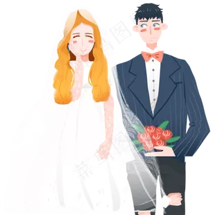 甜蜜新人装饰元素,免抠元素