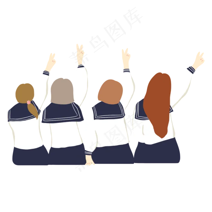 毕业季海军风校服女孩(2000X2000(DPI:300))psd模版下载