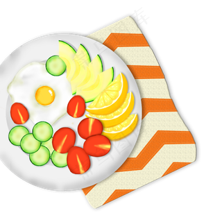 餐桌美食水果沙拉煎蛋桌布夏日,免抠元素