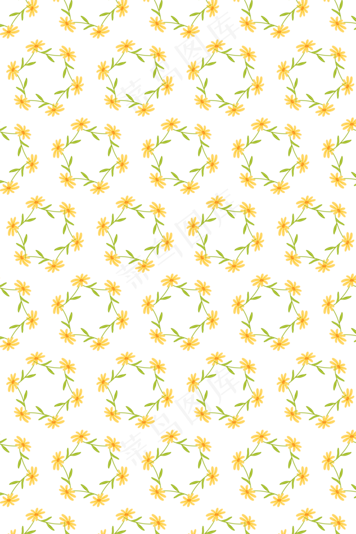 春季花环平铺底纹(2000X3000(DPI:300))psd模版下载