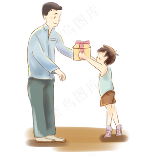 父亲节儿子送礼物给父亲