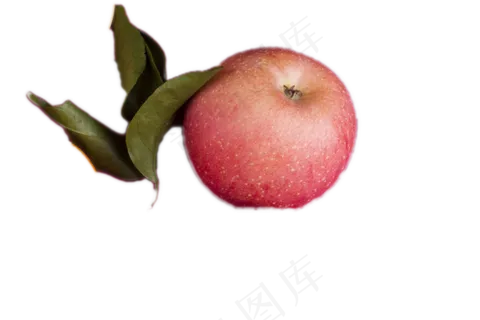 一个带绿叶子的苹果