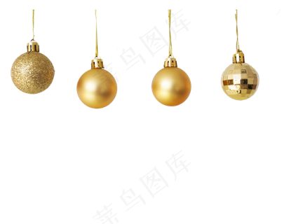 圣诞节黄球挂件,免抠元素