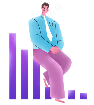 夸张扁平亮色商务职场卡通噪点人,免抠元素