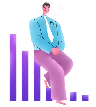 夸张扁平亮色商务职场卡通噪点人,免抠元素