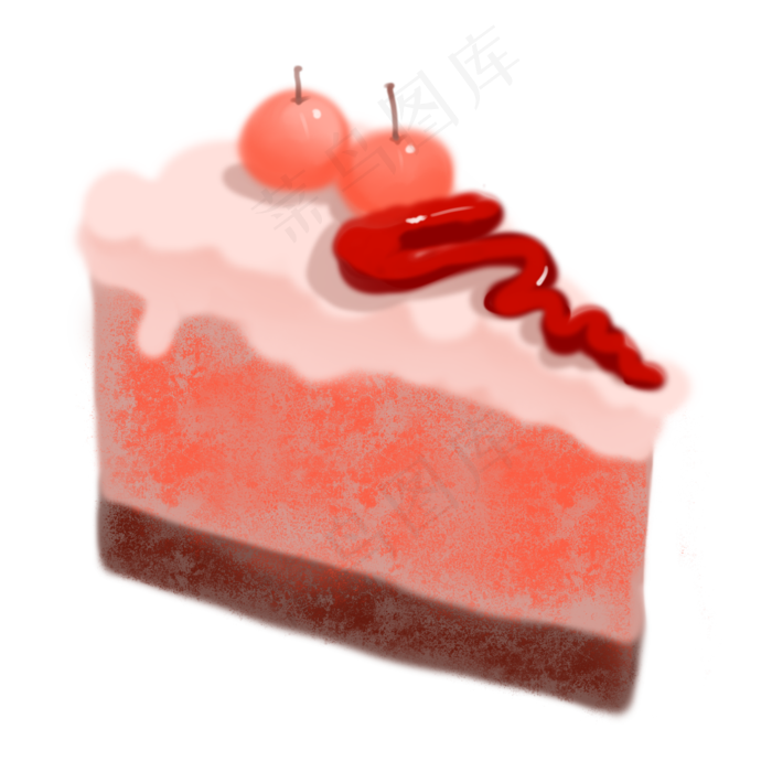 粉色三角形蛋糕食物元素(2000X2000(DPI:300))psd模版下载