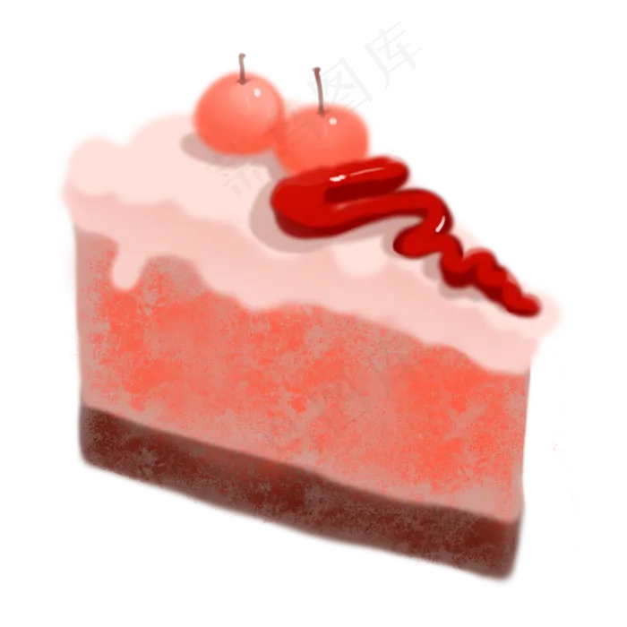 粉色三角形蛋糕食物元素(2000X2000(DPI:300))psd模版下载