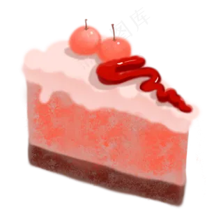 粉色三角形蛋糕食物元素