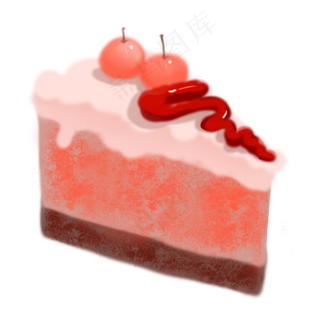 粉色三角形蛋糕食物元素
