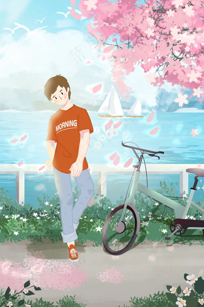 小长假樱花赏花场景(3545X5315(DPI:300))psd模版下载