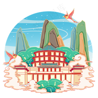 重庆标志建筑人民大会堂,免抠元素