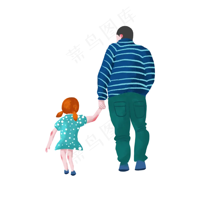 父亲节可爱手绘扁平风父亲与儿子(2048X2048(DPI:132))psd模版下载