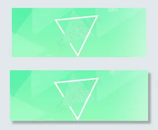 绿色渐变小清新简约几何banner