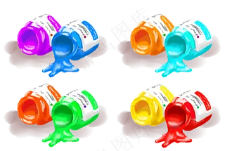 手绘颜料装饰素材